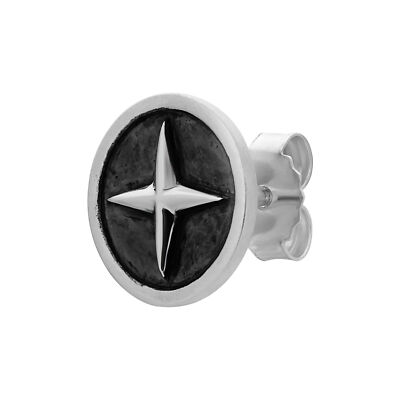 cai men Ohrstecker 925 Sterling Silber rhodiniert oxydiert Stern NEU cai