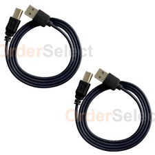 2X For HP CANON DELL BROTHER PRINTER SCANNER CABLE CORD USB 2.0 A-B 3FT NEW
