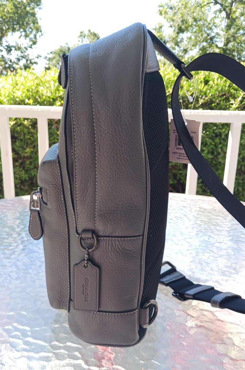 Coach 2540 West Small Industrial Grey Leather Zip Top