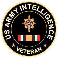 US Army Intelligence Veteran Bumper Sticker Military Vinyl Soldier Decal 5"