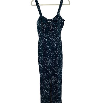 cotton candy la green dress and white polka dot romper with ruffles straps L Maxi dress