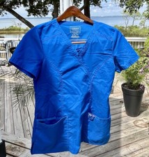 Cherokee Scrubs Women's Top Workwear Revolution Blue V-Neck Size: XXS