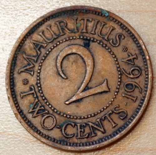 1964 Mauritius 2 Cents