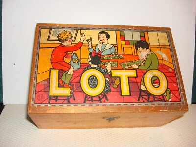 Cofet Loto avec pions en bois et 48 cartes ance Cartes - Loto mémo