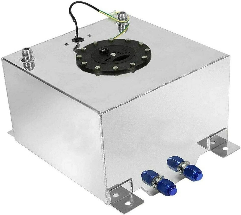 8 Gallon 30L Racing Drift Fuel Cell Tank with Sender Level Aluminum Sliver Foto 3 de 4