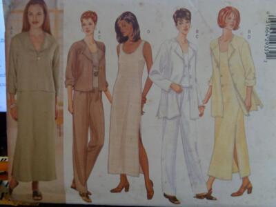 Butterick Sewing Pattern 6015 Misses' Jacket Top Dress Pants 14 16 18 ...