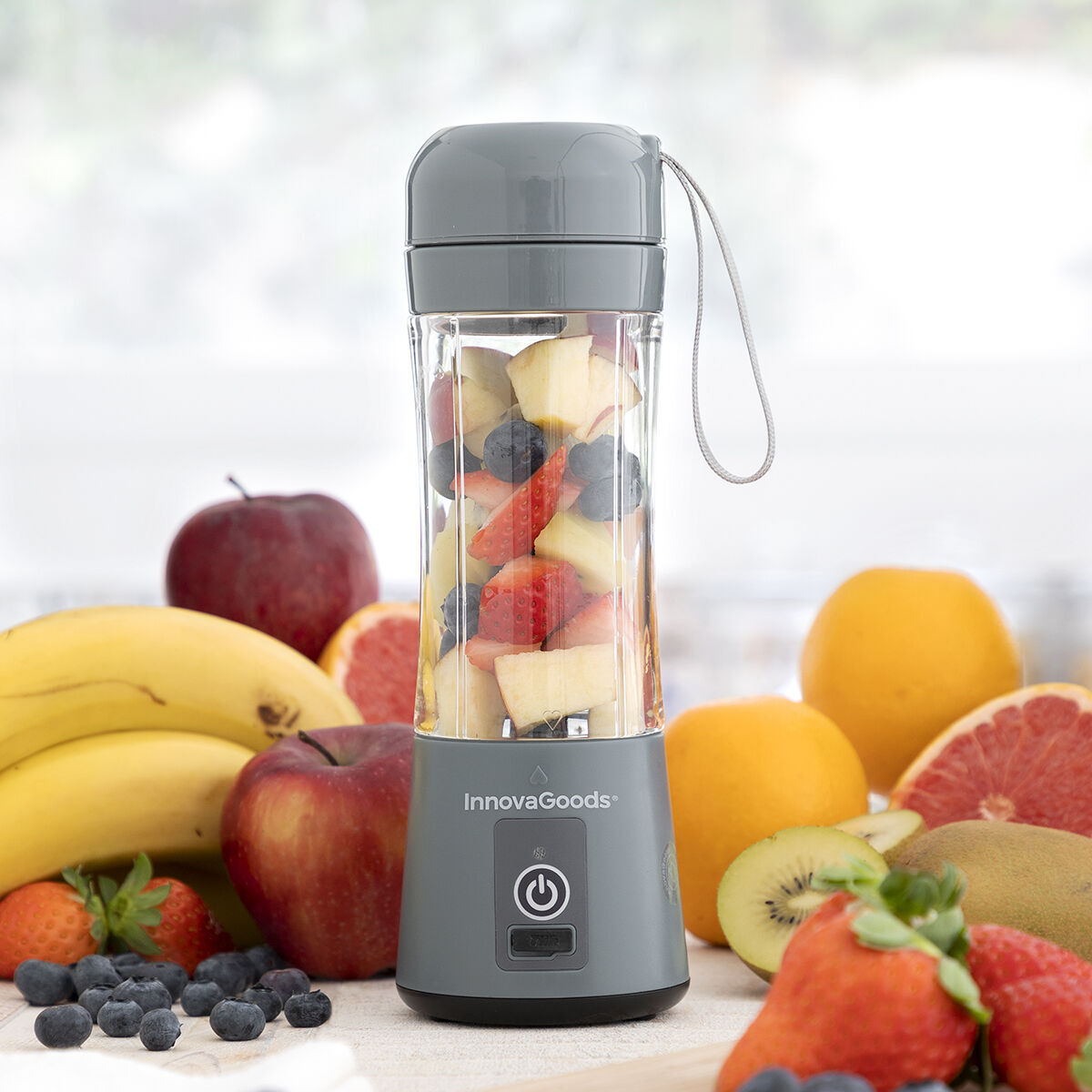 Batidora de pie portátil recargable con taza Shakuit InnovaGoods