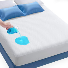 Waterproof Mattress Protector Bamboo Cooling Matress Pad Bed Cover Deep Pocket