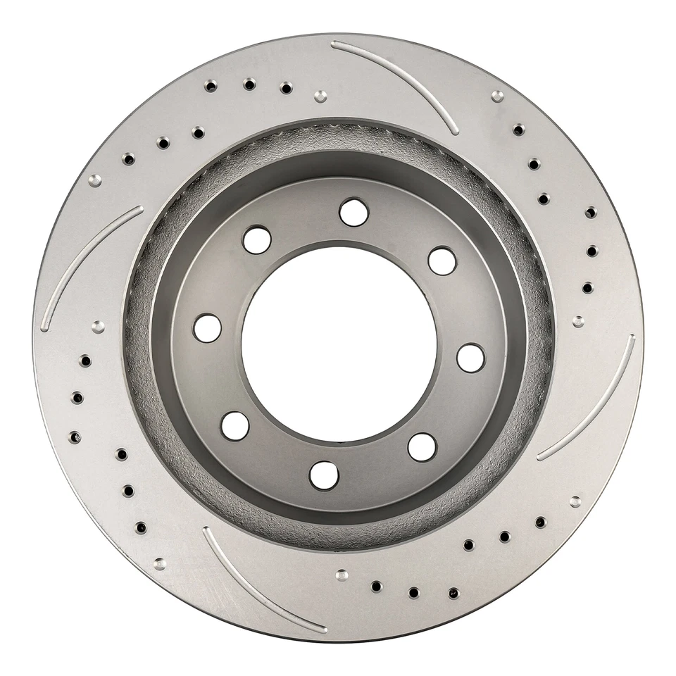 Rotores de freno delanteros perforados y ranurados para Dodge Ram 2500 2000-01 2002 Ram 4000 Foto 3 de 4