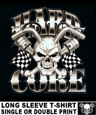 Hard Core Outlaw Biker V Twin Motorcycle Rider Skull Pistons Race T-shirt WS97