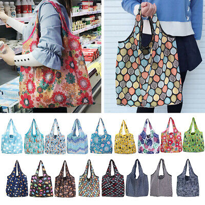 Reusable Large Foldable Shopping Bag Eco Handbag Tote Fold Away Bag ...
