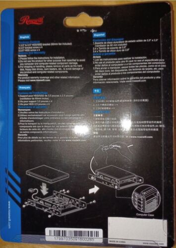 Rosewill - 3.5" to 2.5" HDD/SSD Fan Drive Bay Bracket and 60mm Fan - Picture 2 of 2