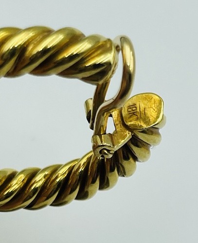 Tiffany & Co. Vintage 18k Yellow Gold Rope SINGLE Hoop Earring - Picture 6 of 6