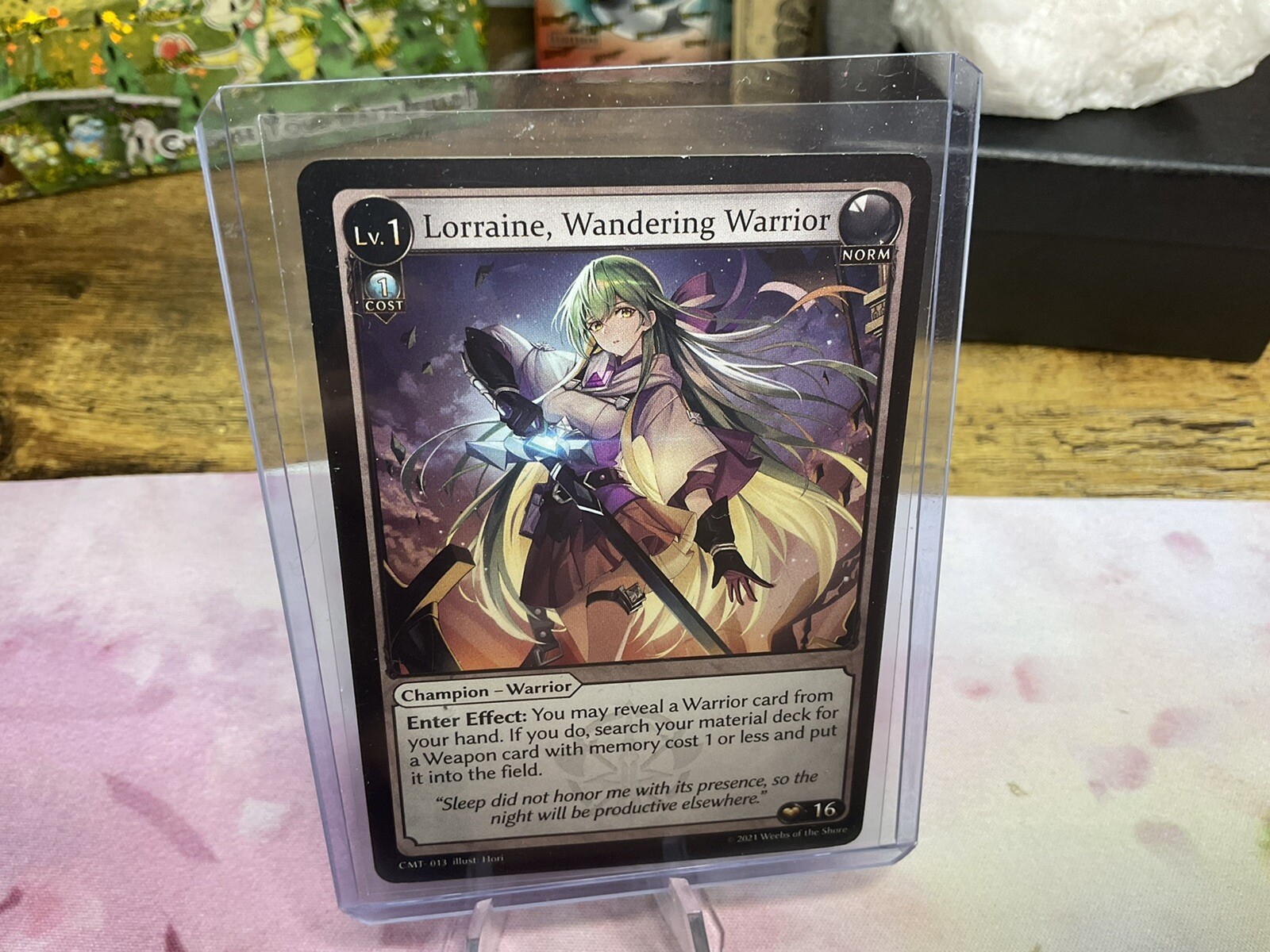 Grand Archive TCG Sample Card Lorraine Wandering Warrior Pre Test
