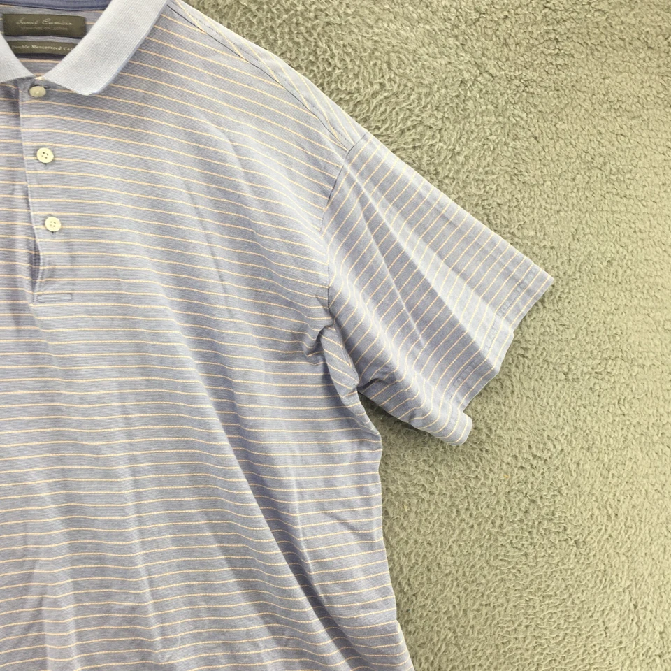 Polo de golf Daniel Cremieux para hombre XL púrpura a rayas manga corta algodón Foto 3 de 4
