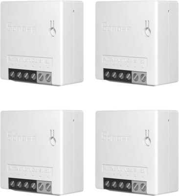 SONOFF Smart Schalter MINI R2 4 Stück  10A 2.4G Alexa Sprachsteuerung WLAN 2 Weg