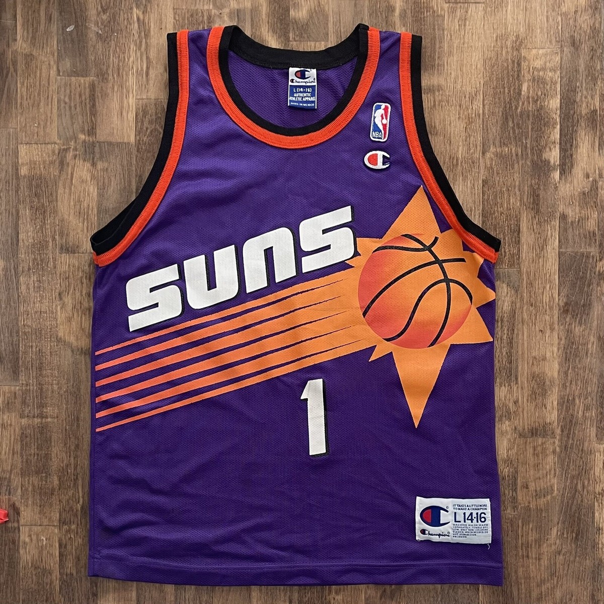 希少 NBAユニフォーム Phoenix Suns Penny Hardaway Original Phoenix Suns Champion Jersey Youth Large 14-16