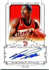 2013-14 NATIONAL TREASURES DOMINIQUE WILKINS AUTOGRAPH  #25/35  WILKENS auto mt
