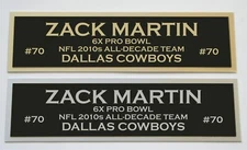Zack Martin nameplate for signed autographed jersey football helmet or photo