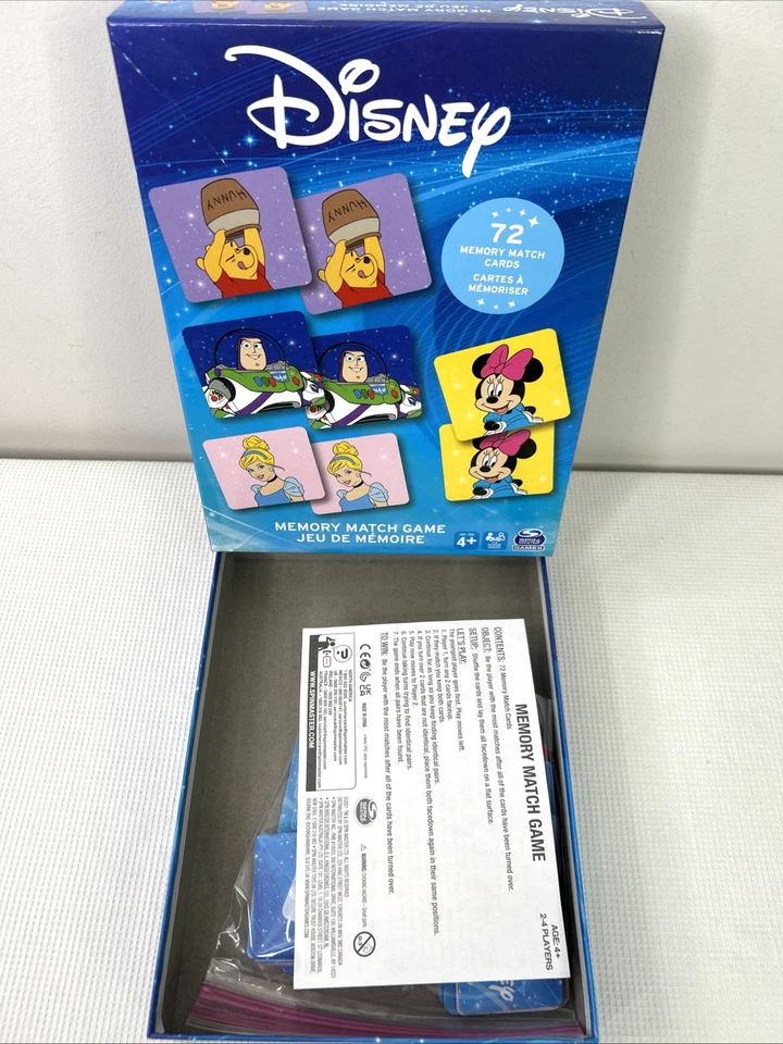 Disney Characters Matching Game 72 Cards Memory Game VGUC Complete - Image 3 of 4