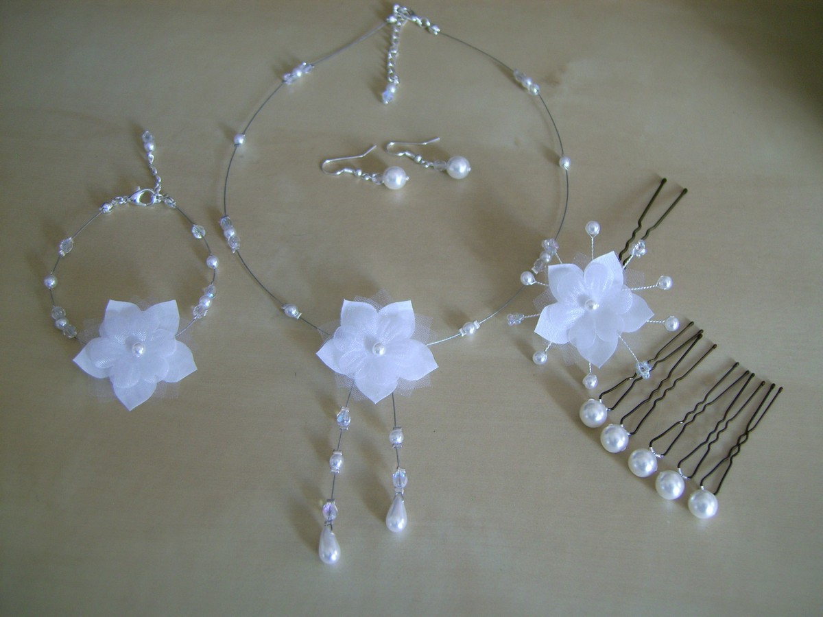Parure (pas cher) Bijoux Blanc, p robe de Mariée/Mariage, perle