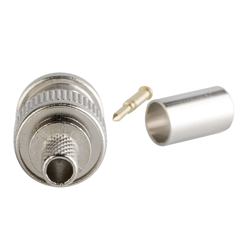 100pcs RG59 BNC Connector Crimp On Coax Adapter for CCTV Camera LCD Male Plug - Image 2 of 4