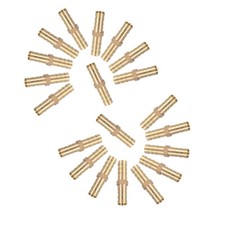 20 Pcs 6mm ID Hose Brass Barb Splicer 1/4" x 1/4" ID Barb Brass Hose Fitting