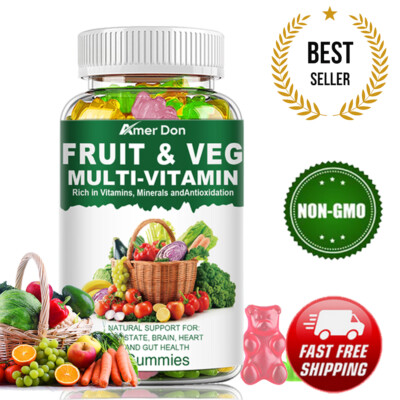 60 Gummies Nature Fruits Veggies Supplement Fruits Vegetable Vitamins & Minerals