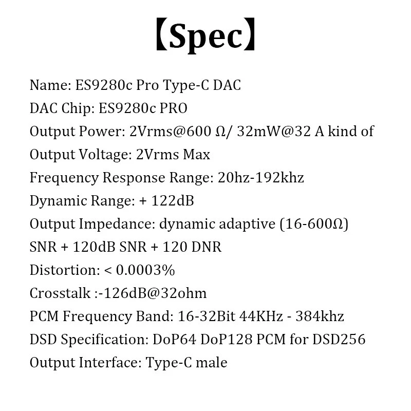 ESS ES9280c Pro USB C Portátil DAC a Puerto de Equilibrio 4.4, 32bit384kHz, Alta Resolución DSD256 Foto 4 de 4