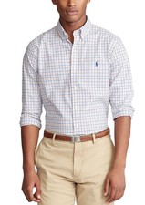 NWT Polo Ralph Lauren Pink Tattersall Slim Fit Long Sleeve Stretch Oxford Shirt