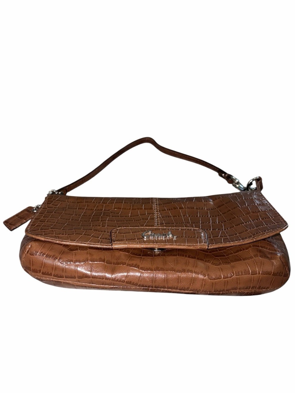 Vintage Y2K Coach Ashley Embossed Croc Chestnut Brown… - Gem