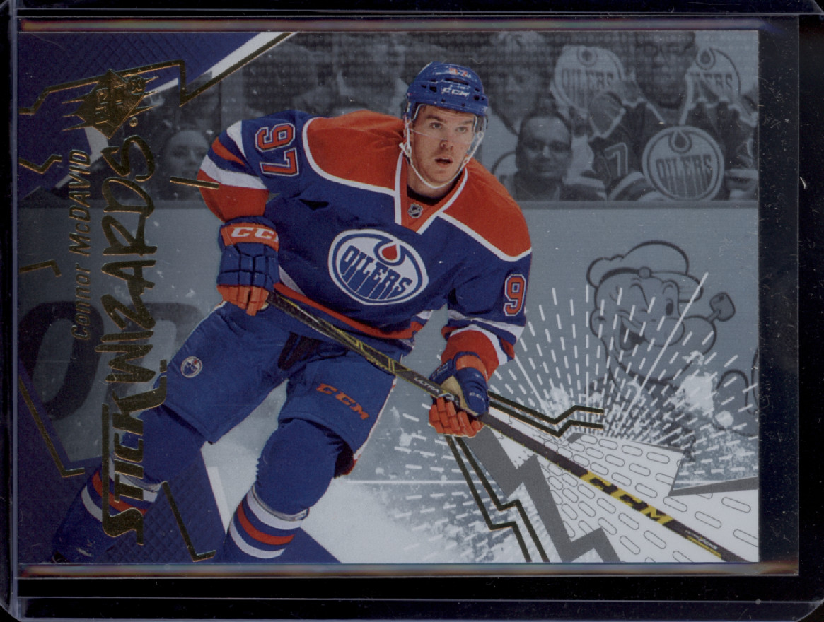 2015-16 Upper Deck SPx Connor McDavid Stick Wizards Holo Rookie #89 RC