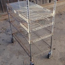 4-Tier Chrome Metal Wire Shelving Rack Cart on Wheels Casters Rolling Storage