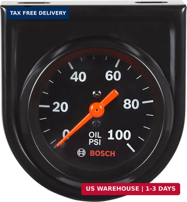 #ad BOSCH SP0F000052 Style Line 2quot; Mechanical Oil Pressure Gauge Black Dial Face B $59.99