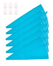 12 inch Silicone Pastry Bags 6-Pack Reusable Cake Decorating Bags Baking Cook...