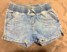 Cat Jack Girls Blue Light Wash Denim Pull-On Shorts Pockets M 7/8