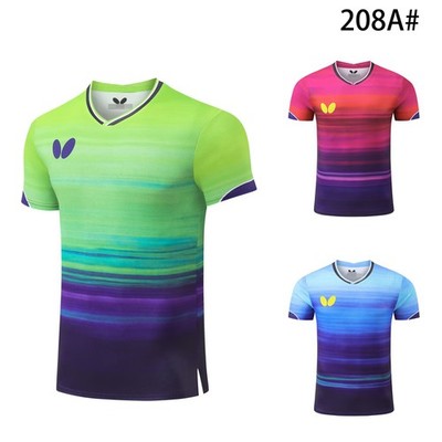 Summer Men's Table Tennis Badminton T-shirt Sports Short Sleeve Tee Top 26-208A#
