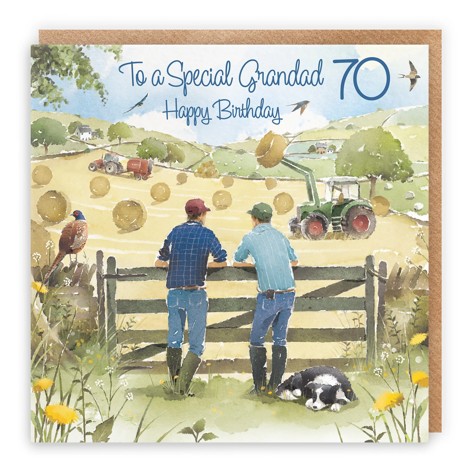 70th Grandad Farmers Birthday Card Haymaking Milo's Gallery