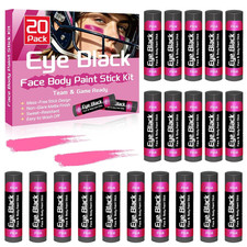 20 Pack Pink Eye Black Sticks, Sports Paint for Football Baseball Softball