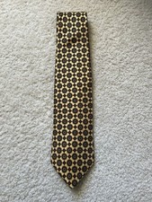 Brooks Brothers Neck Tie Yellow/Gold & Navy Blue - All Silk - Made in USA
