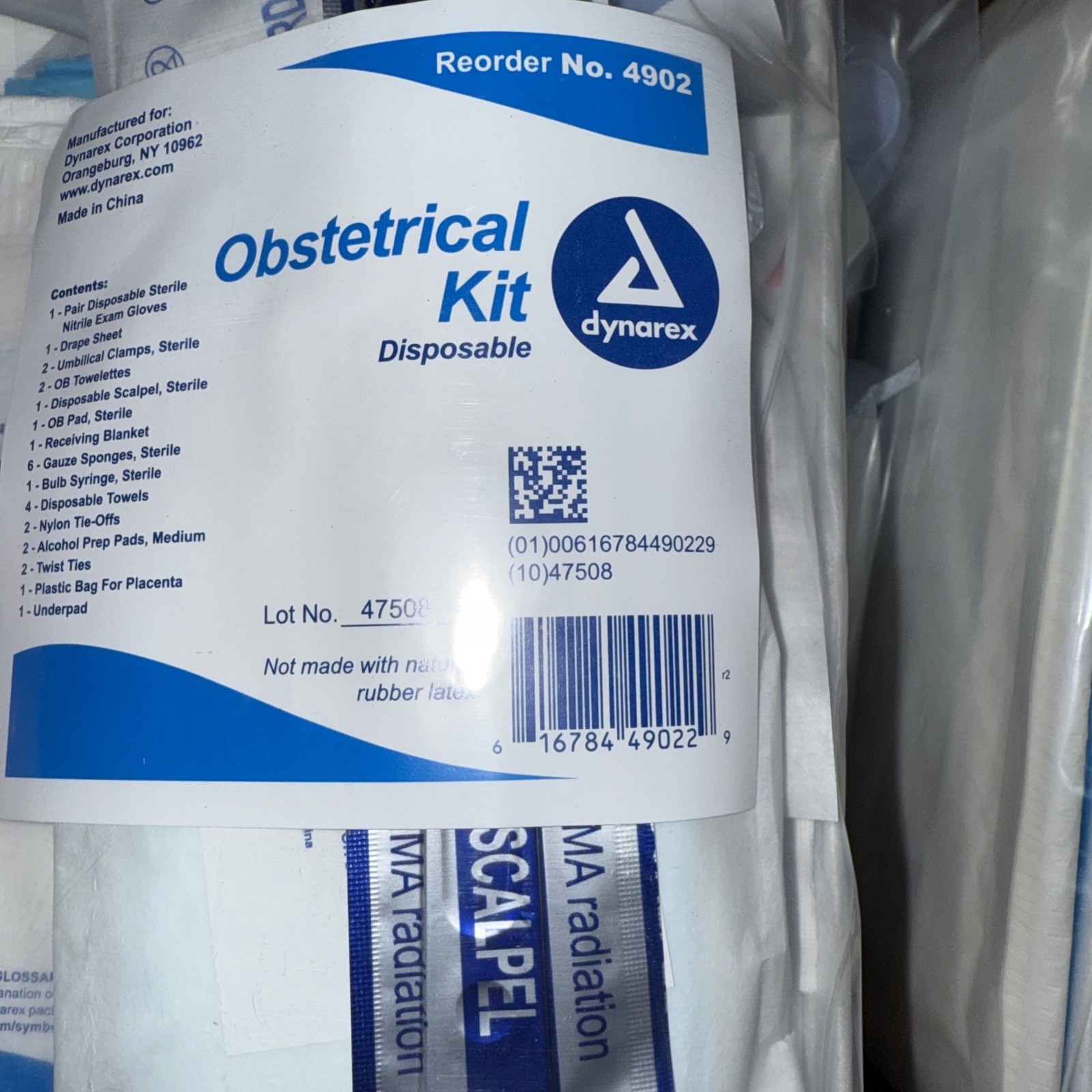 Dynarex Obstetrical Kits Bagged - 4902, 1 Case With 10 Obstetrical Kits