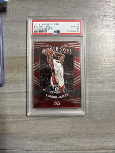 2023 Donruss Optic LeBRON JAMES Winner Stays Insert! PSA 10 Heat SP + FREE Cards