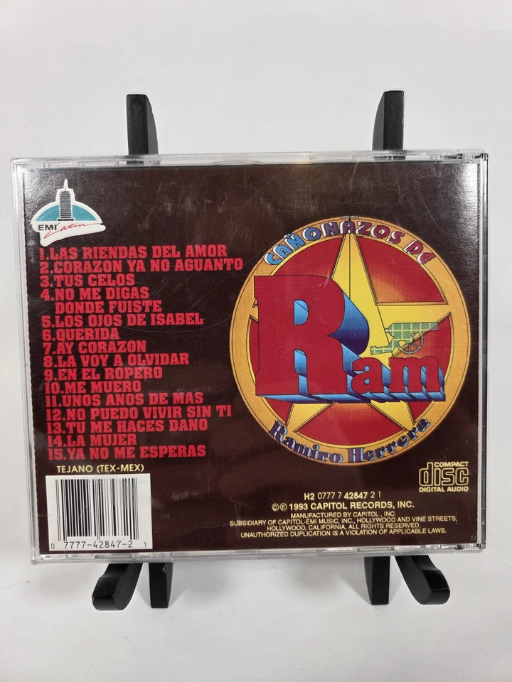 Ram Herrera - Cañonazos de Ramiro Herrera • 1993 CD Compilation • Cubia, Tejano Foto 2 de 4