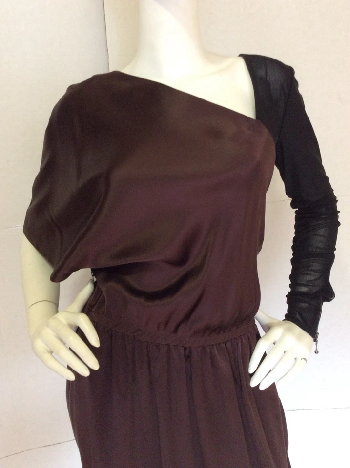 Vestido THOMAS WYLDE Marrón Seda Talla S Foto 3 de 4