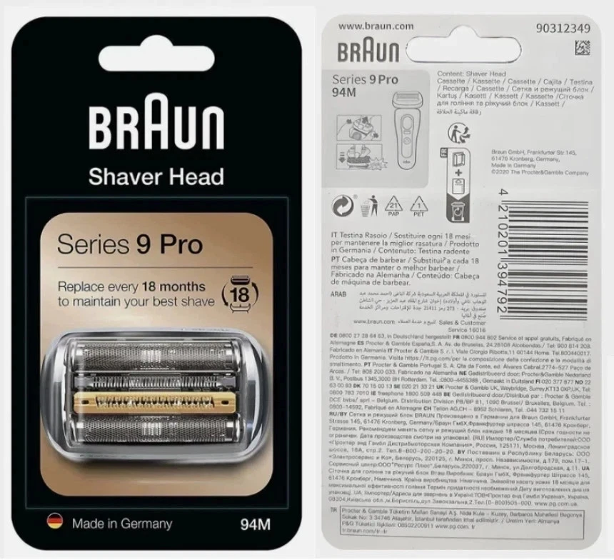 Original Braun Series 9 Pro / 9 94M Ersatz-Set mit Scherkopf~