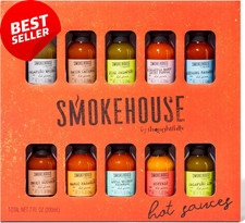 Smokehouse Hot Sauce Gift Set Pack of 10 Bacon Cayenne Apple Whiskey Habanero