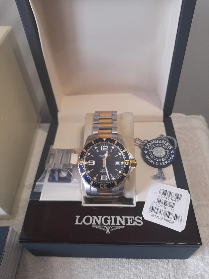 LONGINES HYDROCONQUEST AUTOMATIC 300M DIVERS WATCH L3.742.3 FULL SET !, photo 1 of 5