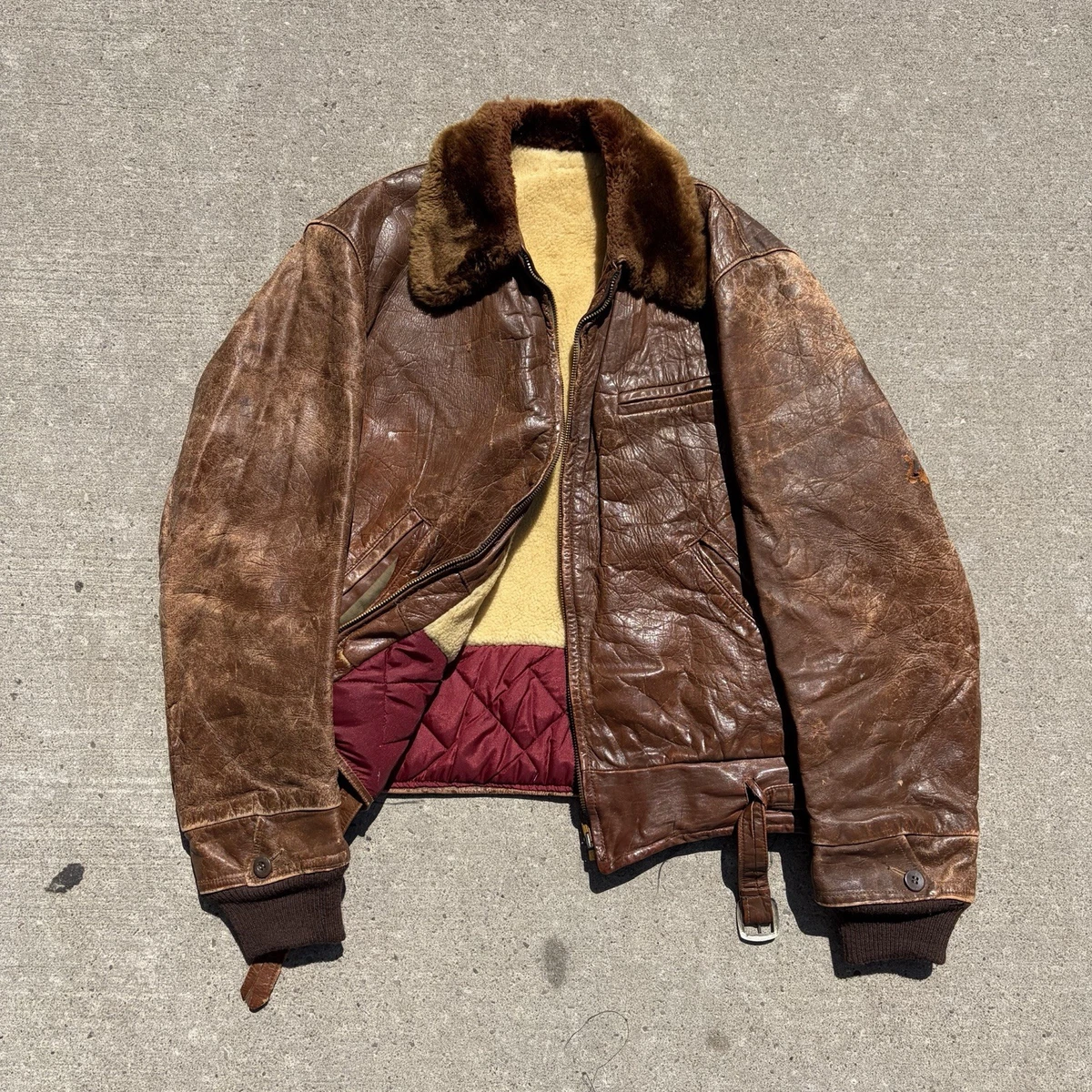 Shearling Bomber/Harrington Vintage Outerwear Coats & Jackets for