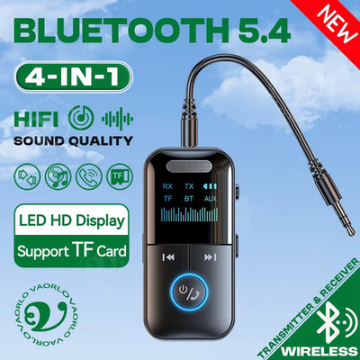 4 in 1 Bluetooth 5.4 Audio Receiver Transmitter 3.5MM AUX TF Card Stereo Music L