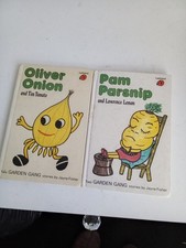 2 LADYBIRD VINTAGE GARDEN GANG BOOKS BY JAYNE FISHER PAM PARSNIP,OLIVER ONION